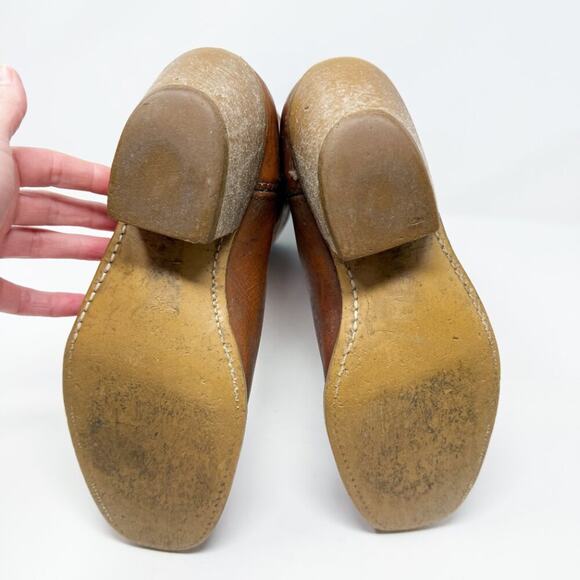 Vintage Dingo Cognac Brown Leather Western Boots Size 8.5 Pull On Made in USA - Picture 8 of 11